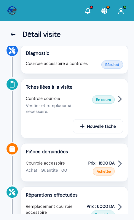 Écran clients GE-Manager